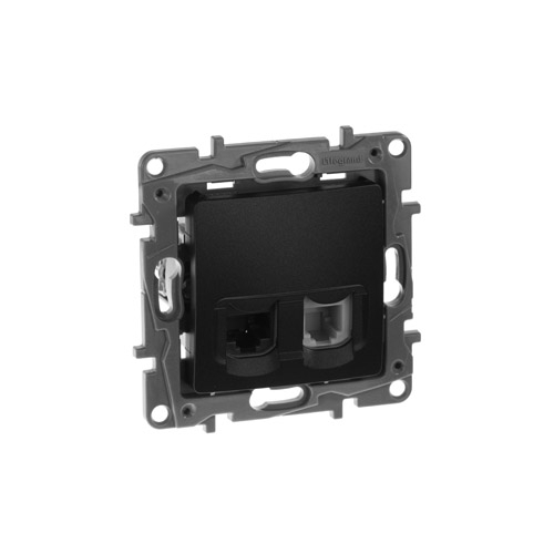 Розетка Legrand ETIKA телефонная+компьютерная RJ11+RJ45 категория 5e UTP