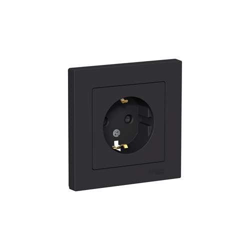 Розетка Schneider Electric ATLASDESIGN с заземлением со шторками, в сборе, 16А, 250В Розетка Schneider Electric ATLASDESIGN с заземлением со шторками, в сборе, 16А, 250В