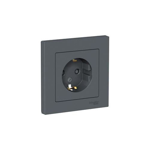 Розетка Schneider Electric ATLASDESIGN с заземлением со шторками, в сборе, 16А, 250В Розетка Schneider Electric ATLASDESIGN с заземлением со шторками, в сборе, 16А, 250В