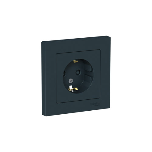 Розетка Schneider Electric ATLASDESIGN с заземлением со шторками, в сборе, 16А, 250В Розетка Schneider Electric ATLASDESIGN с заземлением со шторками, в сборе, 16А, 250В