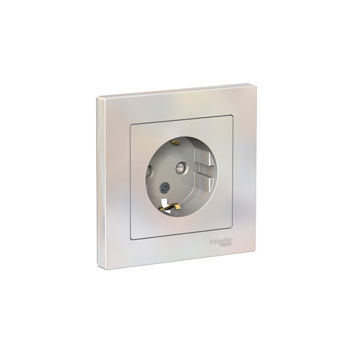 Розетка Schneider Electric ATLASDESIGN с заземлением со шторками, в сборе, 16А, 250В Розетка Schneider Electric ATLASDESIGN с заземлением со шторками, в сборе, 16А, 250В