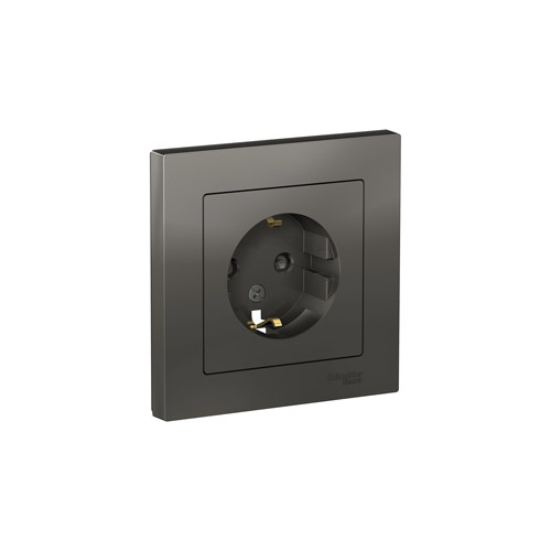 Розетка Schneider Electric ATLASDESIGN с заземлением со шторками, в сборе, 16А, 250В Розетка Schneider Electric ATLASDESIGN с заземлением со шторками, в сборе, 16А, 250В