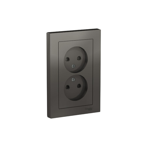 Розетка двойная Schneider Electric ATLASDESIGN без заземления со шторками, в сборе, 16А, 250В Розетка двойная Schneider Electric ATLASDESIGN без заземления со шторками, в сборе, 16А, 250В