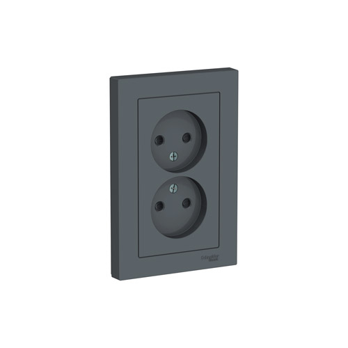 Розетка двойная Schneider Electric ATLASDESIGN без заземления со шторками, в сборе, 16А, 250В Розетка двойная Schneider Electric ATLASDESIGN без заземления со шторками, в сборе, 16А, 250В