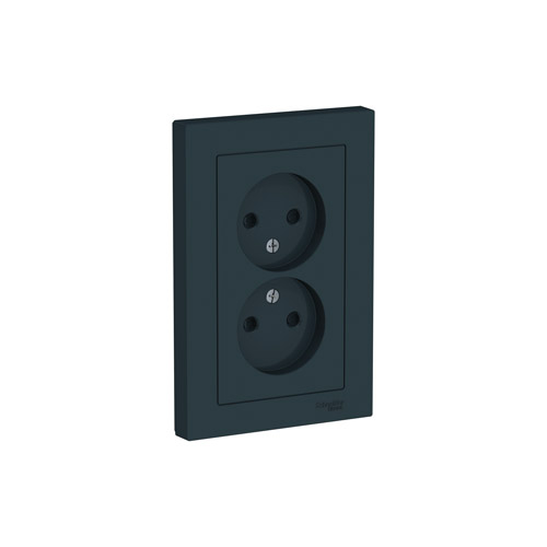 Розетка двойная Schneider Electric ATLASDESIGN без заземления со шторками, в сборе, 16А, 250В Розетка двойная Schneider Electric ATLASDESIGN без заземления со шторками, в сборе, 16А, 250В