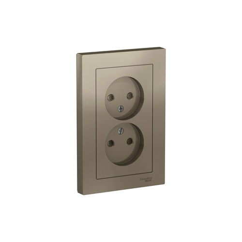 Розетка двойная Schneider Electric ATLASDESIGN без заземления со шторками, в сборе, 16А, 250В Розетка двойная Schneider Electric ATLASDESIGN без заземления со шторками, в сборе, 16А, 250В