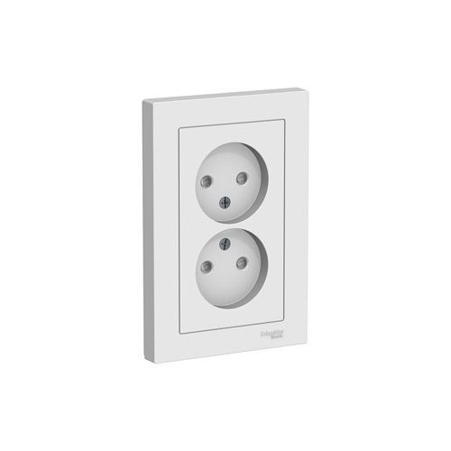 Розетка двойная Schneider Electric ATLASDESIGN без заземления со шторками, в сборе, 16А, 250В Розетка двойная Schneider Electric ATLASDESIGN без заземления со шторками, в сборе, 16А, 250В