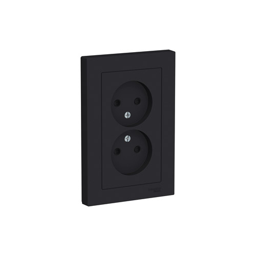 Розетка двойная Schneider Electric ATLASDESIGN без заземления со шторками, в сборе, 16А, 250В Розетка двойная Schneider Electric ATLASDESIGN без заземления со шторками, в сборе, 16А, 250В