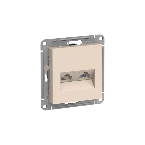 Розетка двойная компьютерная Schneider Electric ATLASDESIGN RJ45+RJ45 категория 5E, механизм