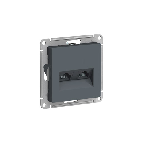 Розетка двойная компьютерная Schneider Electric ATLASDESIGN RJ45+RJ45 категория 5E, механизм Розетка двойная компьютерная Schneider Electric ATLASDESIGN RJ45+RJ45 категория 5E, механизм