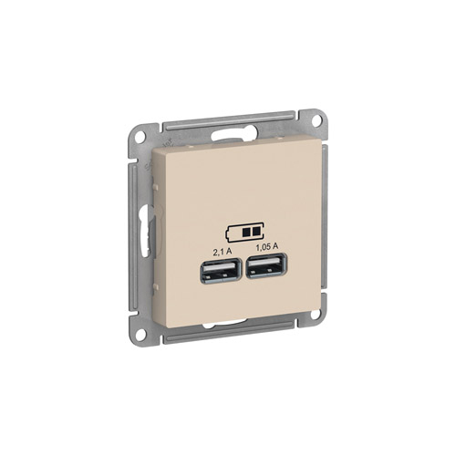 ������� Schneider Electric ATLASDESIGN USB 5� 1���� x 2,1�, 2����� � 1,05�, ��������