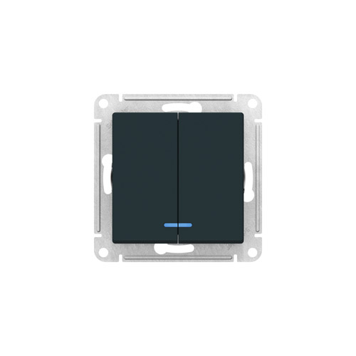 Выключатель двухклавишный Schneider Electric AtlasDesign с подсветкой, 10АХ, механизм Выключатель двухклавишный Schneider Electric AtlasDesign с подсветкой, 10АХ, механизм