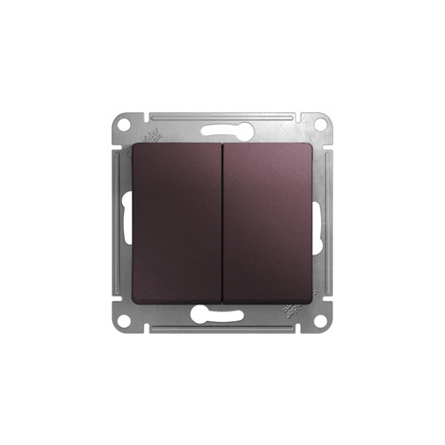 Выключатель двухклавишный Schneider Electric GLOSSA в рамку, 250В, 10А Выключатель двухклавишный Schneider Electric GLOSSA в рамку, 250В, 10А