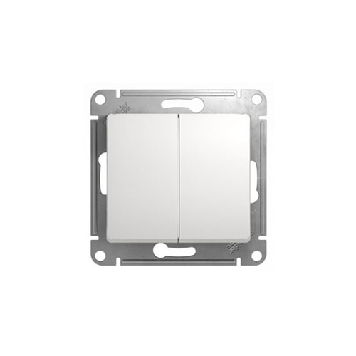 Выключатель двухклавишный Schneider Electric GLOSSA в рамку, 250В, 10А Выключатель двухклавишный Schneider Electric GLOSSA в рамку, 250В, 10А