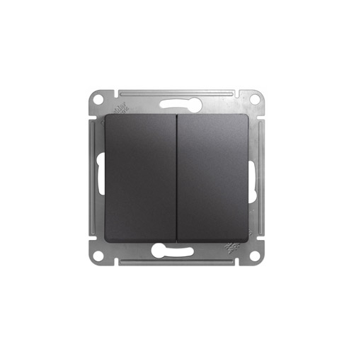 Выключатель двухклавишный Schneider Electric GLOSSA в рамку, 250В, 10А Выключатель двухклавишный Schneider Electric GLOSSA в рамку, 250В, 10А