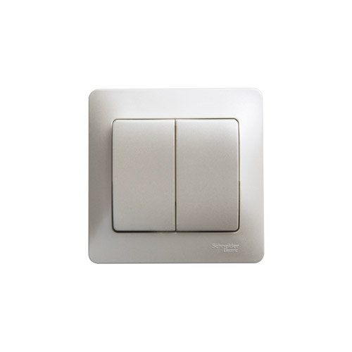 Выключатель двухклавишный Schneider Electric GLOSSA, в сборе, 250В, 10А Выключатель двухклавишный Schneider Electric GLOSSA, в сборе, 250В, 10А