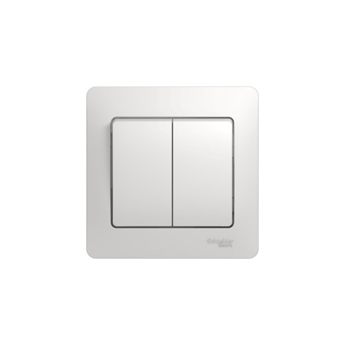 Выключатель двухклавишный Schneider Electric GLOSSA, в сборе, 250В, 10А Выключатель двухклавишный Schneider Electric GLOSSA, в сборе, 250В, 10А