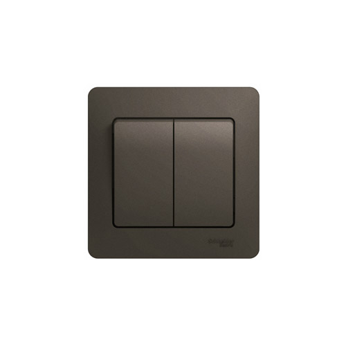 Выключатель двухклавишный Schneider Electric GLOSSA, в сборе, 250В, 10А
