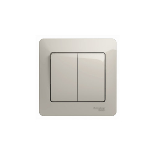 Выключатель двухклавишный Schneider Electric GLOSSA, в сборе, 250В, 10А Выключатель двухклавишный Schneider Electric GLOSSA, в сборе, 250В, 10А