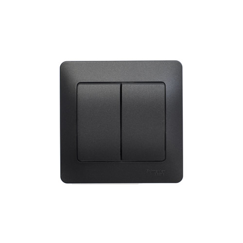 Выключатель двухклавишный Schneider Electric GLOSSA, в сборе, 250В, 10А Выключатель двухклавишный Schneider Electric GLOSSA, в сборе, 250В, 10А