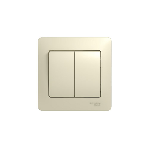 Выключатель двухклавишный Schneider Electric GLOSSA, в сборе, 250В, 10А Выключатель двухклавишный Schneider Electric GLOSSA, в сборе, 250В, 10А