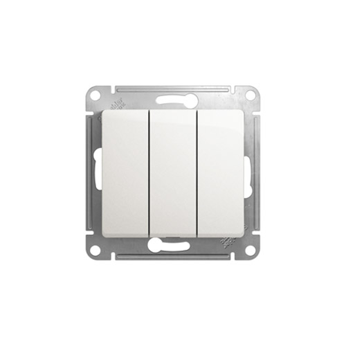 Выключатель трехклавишный Schneider Electric GLOSSA, в рамку, 250В, 10А Выключатель трехклавишный Schneider Electric GLOSSA, в рамку, 250В, 10А