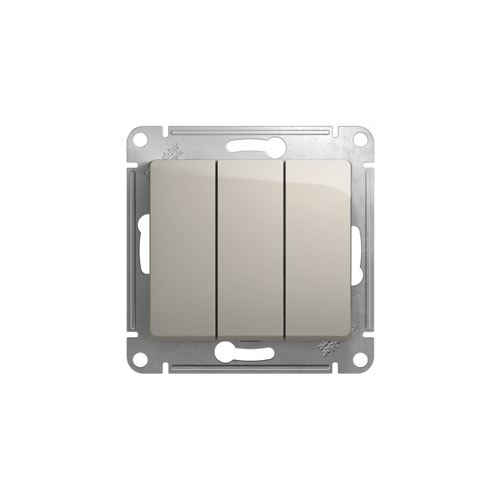 Выключатель трехклавишный Schneider Electric GLOSSA, в рамку, 250В, 10А